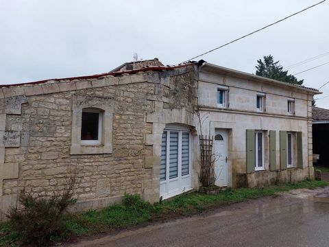 Renovated Charentaise house featuring a large kitchen opening onto the living room with pellet stove, bedroom, bathroom, separate toilet and laundry room on the ground floor. Upstairs there are two bedrooms and a toilet. Outside, there's a covered te...