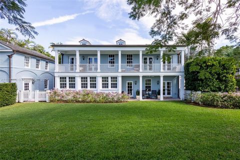 One of five original Coral Gables pioneer village homes, this impeccable 1938 8,711 SF estate on picturesque Santa Maria Street overlooks the 15th hole of the Riviera Golf Course. The 5-bedroom, 4-bathroom and 2 half-bath home has large living spaces...