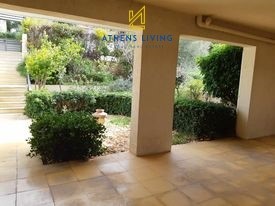 In a green landscape and just 680 meters from Kokkino Limanaki Beach of Rafina, is located the Apartment of 100 sq.m. Due to the sloping ground where the apartment building has been built, the apartment is elevated ground floor on the one side, and 1...