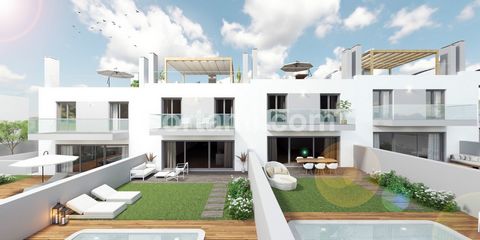 Four-bedroom contemporary style townhouse in a new residential complex in Montenegro, Faro. This new townhouse is situated in a brand-new development consisting of thirty three townhouses. On the ground floor there is a spacious well lit-up living ro...
