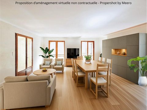 Maison de village traversante, 3 chambres, garage, terrasse.