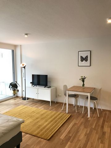Very nice, fully equipped and modern furnished 1-room flat with large, sunny terrace. It takes about fifteen minutes to walk to Ulm's main railway station and the Ulm Cathedral. It also takes about 10 minutes to reach the motorway A 8 Stuttgart-Munic...