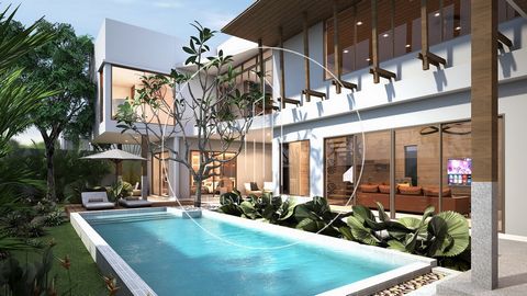 PHUKET A MANIK NEW AND MODERN VILLA PROJECT with equipped kitchen, large and bright double living room, 3 master suites, laundry room. SWIMMING POOL. GARAGE. TERRACE. GARDEN 8 MINUTES FROM BOAT AVENUE. 10 MINUTES FROM BANGTAO BEACH. 5 MIN FROM HEADST...