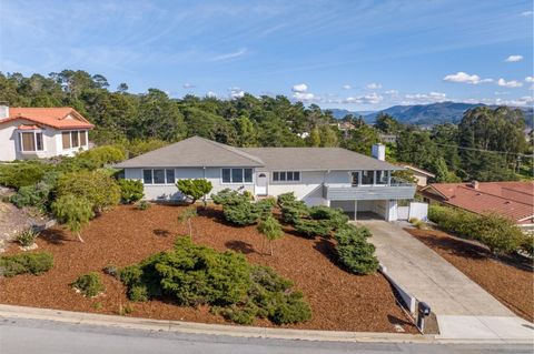 SPACIOUS VIEW HOME of over 3100 square feet! Situated in the beloved Carmel Knolls neighborhood perched to enjoy stunning views of nature from almost every room; spectacular sunsets, mountains, beautiful trees & a peek toward the ocean. Gleaming hard...
