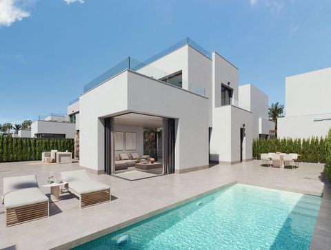 3-Bett-Villa zum Verkauf mit Keller in bewachter Anlage in der Nähe des Strandes von Mar Menor~~Erstklassige Lage im Herzen von Murcias malerischer Küste~~Entdecken Sie luxuriöse Neubauvillen in einem privaten Gated Resort in der Region Murcia, das f...