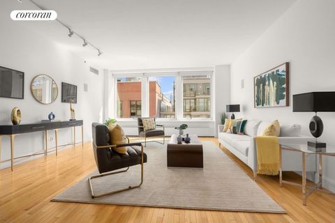 New Price! Welcome to 121 West 19th Street, 9E, a sun drenched, 1529 sq ft 1 bedroom + 1 interior bedroom (den / home office) and 2 full-bathroom condo with open south-facing views to the World Trade Center! Entering into 9E's generous L-shaped foyer...