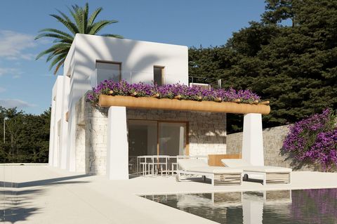 Proyecto de villa con fantástica vista al mar en venta en Benissa. Se trata de un nuevo proyecto a la venta, una villa Ibicenca con vistas panorámicas al mar. Se construirá en 3 plantas. Planta sótanto con parking para 2 coches en el exterior, garaje...