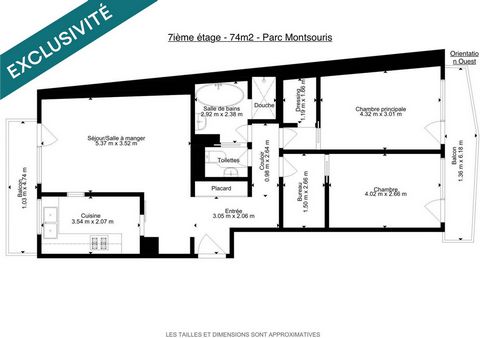 T3 lumineux 74m2 avec 2 balcons en étage – Parc Montsouris, Paris 14e