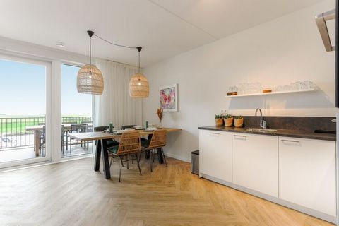 This beautiful apartment has a unique view over the harbour of Kamperland and the polder landscape. The house can comfortably accommodate a family. The Port of Kamperland flows directly into the Veerse Meer. You can sail there, but a walk or bike rid...