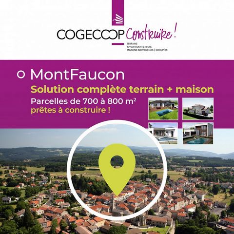 EXCLUSIVITY MONTFAUCON EN VELAY 4 beautiful entirely flat plots: 697 m2, 817 m2, 695 m2 and 808 m2 - ready to build - serviced - very nice location and orientation - near city center and all amenities IDEAL FOR ANY CONSTRUCTION PROJECT Complete solut...