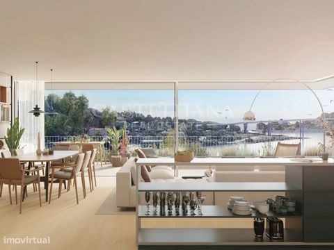 Excelente oportunidade, para revenda, no empreendimento The View Apartamento T3 no 1º piso com área total de 256m2 e uma vista deslumbrante sobre o Rio Douro Com piscina privada e um terraço de 103 m2 e box para 3 carros Inserido no novo projeto o Th...