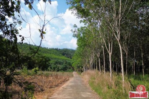 Eine schöne 18-2-15 Rai (29.660 qm) Kautschukplantage mit natürlicher Landschaft und Bergblick zum Verkauf in Takua Thung, Phang Nga. Es verfügt über einen bequemen Ein- und Ausgang neben öffentlichen Straßen und befindet sich in der Nähe des Sam Cho...