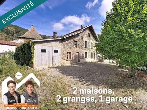 Ferme en pierre à réhabiliter, plus de 300 m² possibles, grange et garage en plus