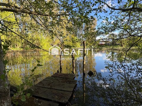 Pavillon 3 chambres, étang avec mobil-home