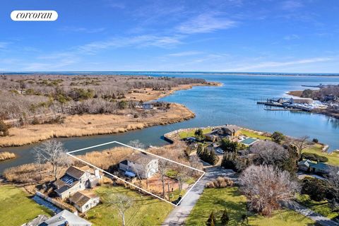 Located on Weesuck Creek and overlooking Shinnecock Bay, 13 Bayberry Lane in East Quogue is a private hidden gem close to the heart of town. Offering 3 spacious bedrooms, including a large primary bedroom en-suite, and a total of 2.5 baths, this open...