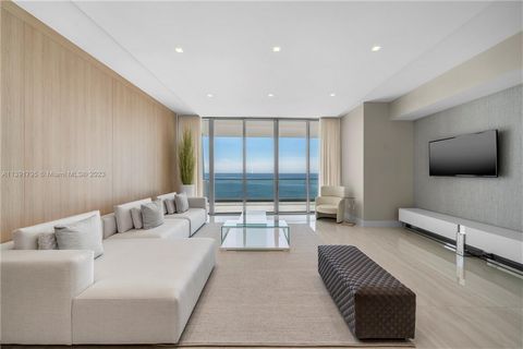 Stunning 3-bed flow-through residence in Turnberry Ocean Club. Designed and decorated by Steven G, enjoy spectacular direct views of the Atlantic ocean from your living and primary bedroom and breathtaking sunsets and intracoastal views from the gues...
