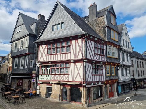 Idéalement située en plein centre-ville de Morlaix, cette superbe maison à colombages d'environ 138 m² répartie sur 5 niveaux représente une opportunité unique pour les amoureux du patrimoine et de l’histoire. Elle comprend une cave en sous-sol, parf...