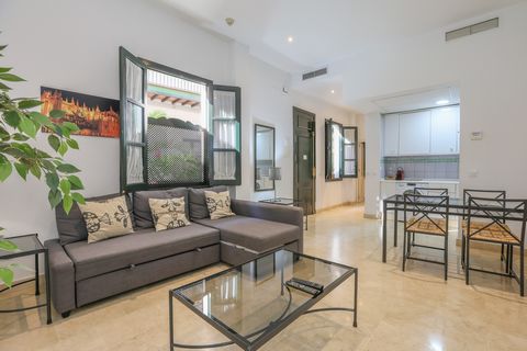 Enjoy Sevilla from the heart of the city in this modern and renovated apartment perfect for 2 guests. This wonderful apartment is located on the ground floor of a unique building that offers a large traditional courtyard and a beautiful communal terr...