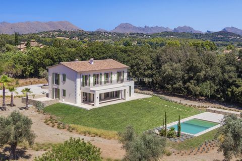Newly built finca with mountain views and pool in a peaceful area of Pollensa This stunning country home fulfills every expectation one may have of a luxury residence, it has a fantastic layout and offers amazing views over the whole surrounding coun...