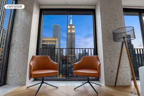 #24D is the highest of its line and the highest one-bedroom apartment facing South boasting direct Empire State Building and Lower Manhattan views and breathtaking sunsets. Welcome to Residence 24D at The Bryant Condominium in the heart of New York C...