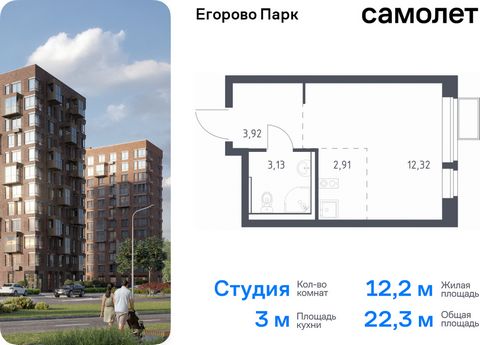 Продается квартира-студия. Квартира расположена на 8 этаже 12 этажного монолитного дома (Корпус 3.2, Секция 6) в ЖК «Егорово Парк» от группы «Самолет». ЖК «Егорово Парк» — подмосковный жилой комплекс комфорт-класса на юго-востоке Подмосковья в 20 мин...