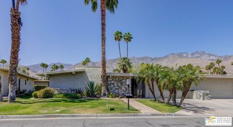 Presenting a beautifully upgraded duplex home in the highly sought-after Canyon Estates community of South Palm Springs. This light-filled residence, newly renovated in 2024, is offered furnished with a custom design collection by H3K. Canyon Estates...