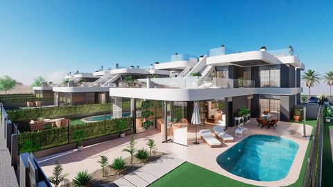 Descripción del objeto: Bonitos y modernos chalets de una sola planta que constan de una superficie construida de unos 151 m² (incluyendo terraza) con 3 dormitorios, 2 baños (1 en-suite), 1 aseo, 1 espacioso salón / comedor con cocina moderna, 1 tras...