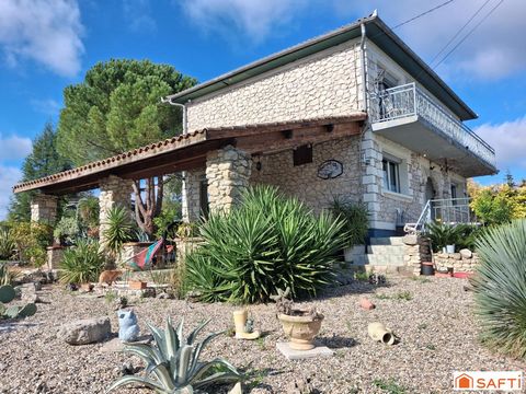 Maison en pierre 147m2, 4 chambres, piscine, garage sur parcelle 1ha17