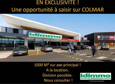 Exclusively on the main axis. Business on 1000 m2 which can be split in Colmar (68). Direct access from the main axis, parking, visibility... would be suitable for restaurants or areas looking for a prime location. Presentation of the file by appoint...