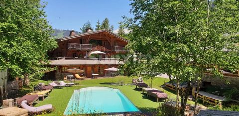 Ref 66887JPA: Exceptional real estate complex ideally located a few steps from the city center of Megève and the ski lifts. Two high-end chalets for a living area of approximately 1235m2 + annexes all on a plot of 3573m2 partly still buildable and ar...