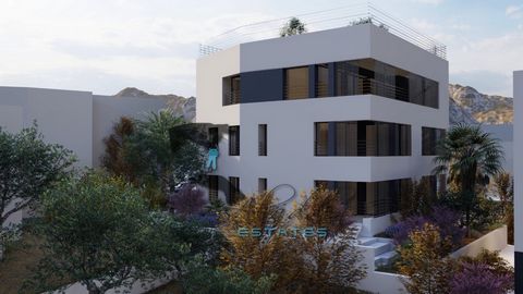 Modern residential building under construction in Žaborić near Šibenik, with five apartments on three floors. The two ground floor apartments consist of a living room, dining room and kitchen as one unit, bathroom, hallway and a covered terrace. Apar...