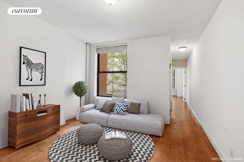 This charming one-bedroom apartment with bright western and northern exposures is an opportunity to either invest or live right in the vibrant neighborhood of South Harlem. Just one flight up, unit #7 features large windows facing the garden, ample c...