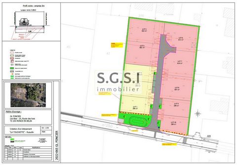 Faire vite, exceptionnel sur RUAUDIN, petit lotissement de 10 lots. Surface de 399 m2 à 671 m2 au prix de 63 500 € à 89 300€