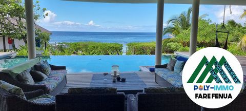 MOOREA - TEMAE - GROSSES PRESTIGETRÄCHTIGES HAUS - INFINITY-POOL - DIREKT AM STRAND Kommen Sie und entdecken Sie diese prächtige Villa von 240 m² auf einem bewaldeten Grundstück von 1400 m² in Temae (Moorea). Dieses Anwesen, ruhig und mit einem außer...