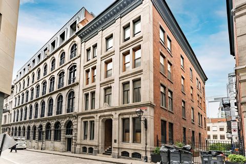 Charmant et élégant condo entretenu avec soin au coeur du Vieux-Montréal, à 2 pas du métro Square-Victoria et sur une rue paisible. Immeuble ancestral avec tout son cachet; murs de briques, planchers de bois, hauts plafonds & fenestration en bois. Ra...