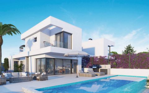 Villa in Las Colinas Golf, Alicante, Costa Blanca Onafhankelijk off-plan huis met 3 slaapkamers, 3 badkamers en privé zwembad. Grote terrassen, prachtige tuin en barbecue. Dakterras met uitzicht op zee en overdekte parkeerplaats. Las Colinas Golf & C...