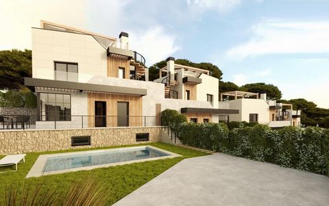 NEW BUILD SEMI-DETACHED VILLAS IN POLOP New Build modern townhouses and semi-detached villas with several terraces and solarium, totally fenced, with parking area for vehicles and private swimming pool in Polop. Modern properties with 3 spacious bedr...