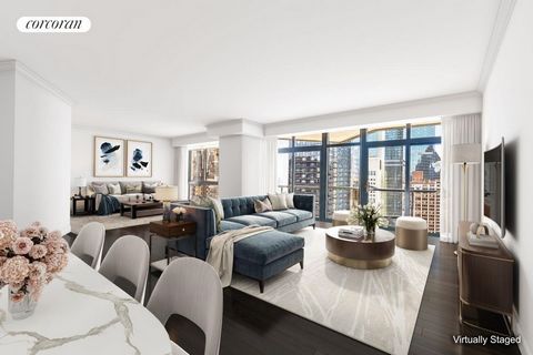 Sun-drenched and spacious, this renovated 2 bedroom (original 3 bedroom), is now available for purchase at 100 United Nations Plaza, one of Midtown East's premier white-glove condominium buildings. Spanning 1,985 square feet, apartment 33D boasts Sou...