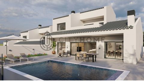 Contemporary semi-detached villa with ultra modern architecture with private pool, under construction, which is distinguished by high quality finishes and construction, set in a quiet environment. The house consists of Basement - Garage for 2 cars -C...