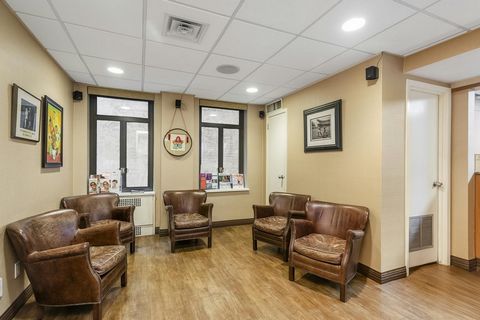 A large five operatory dental office with doorman 24/7 in lobby entrance directly across form the Museum of Modern Art. The unit is clean, crisp ,and shows like a model. Pin drop quiet, all furniture ,fixtures, and equipment flows with the sale .As w...