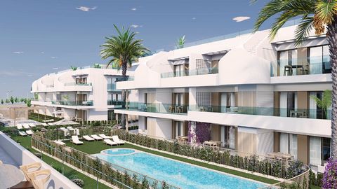 Descripción del objeto: Bonitos apartamentos en planta baja o primera que constan de una superficie construida de unas 82 m² - 101 m² (diferentes modelos, incluyendo terrazas/jardines) con 2 dormitorios, 2 baños (1 en-suite), 1 salón / comedor con co...