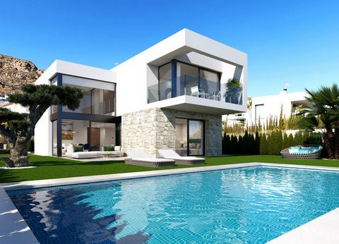 Living between the sea and the mountains in the Sierra Cortina Urb and only a few minutes from Benidorm has a name Residencial SEAVIEW 5 There you can buy a new built villa with private pool and garden The villas have 3 bedrooms 3 bathrooms living di...
