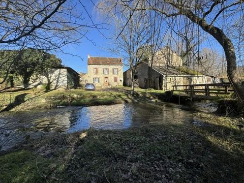 Situated in the heart of the HAUTE VIENNE - Limousin countryside in total privacy and calm is this lovely property and former watermill in need of updating and the possibility of restoring the watermill as all internal workings are still in place wit...