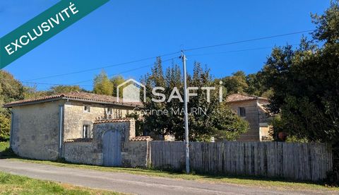 Entre Jonzac et Barbezieux, ancienne grange réhabilitée en habitation familiale + longère à finir de restaurer