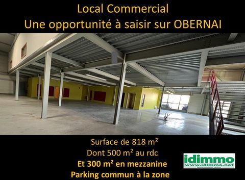 Property of 818 m2 including 518 m2 of hall and 300 m2 of converted offices, located in a commercial and artisan complex including a common parking lot.  This announcement is brought to you by ERIC MEY DEVELOPPEMENT - SARL - NoRSAC: Registered at the...