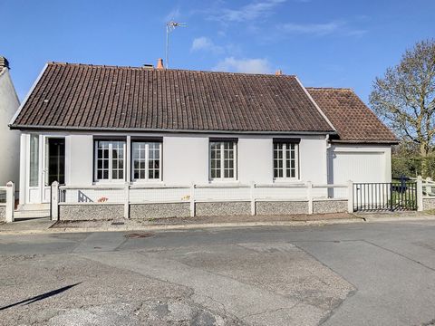 Lower price, Benoît POIRET, your BAIE DE SOMME IMMO advisor presents this charming detached house with garage on 224m2 of land Single storey of 65m2 divided into: Entrance, living room with fireplace, fitted kitchen, bathroom, toilet, two bedrooms Up...