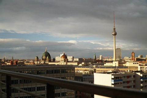 Well-designed 4-room apartment, 2 balconies/loggias, with 270° view of Berlin-Mitte and the TV tower, best infrastructure, on request your own use is possible, 24/7 caretaker service, many other extras *This exposé is available in German, English and...