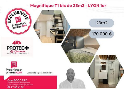 EXCLUSIVITÉ : Situé à Lyon 1er au coeur des Pentes de La Croix Rousse et de sa vie de quartier connue et reconnue, Guy BOCCARD à le plaisir de vous proposer à la vente ce Duplex de 23m2, rue Imbert Colomès, secteur métro et jardin Croix-Paquet. Ce bi...