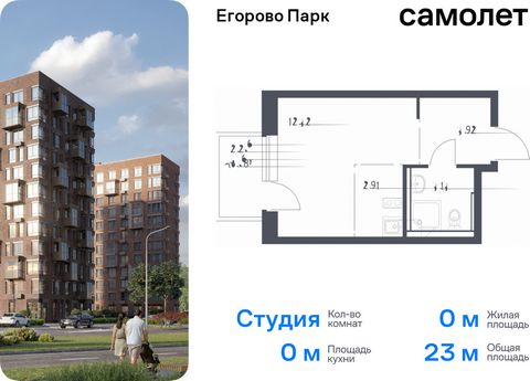 Продается квартира-студия. Квартира расположена на 9 этаже 12 этажного монолитного дома (Корпус 3.1, Секция 1) в ЖК «Егорово Парк» от группы «Самолет». ЖК «Егорово Парк» — подмосковный жилой комплекс комфорт-класса на юго-востоке Подмосковья в 20 мин...