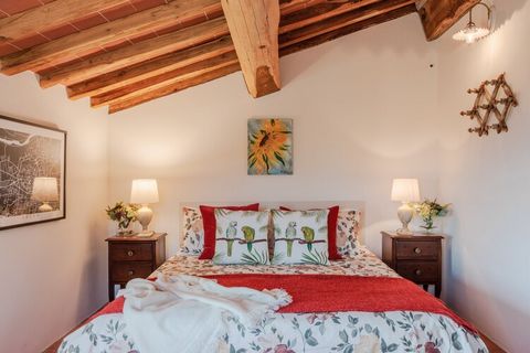 Experience the Tuscan dream in the enchanting hills above Lucca, surrounded by olive groves and breathtaking views. This beautifully restored 14th-century farmhouse offers tranquility and charm, with long valley vistas visible from your private terra...